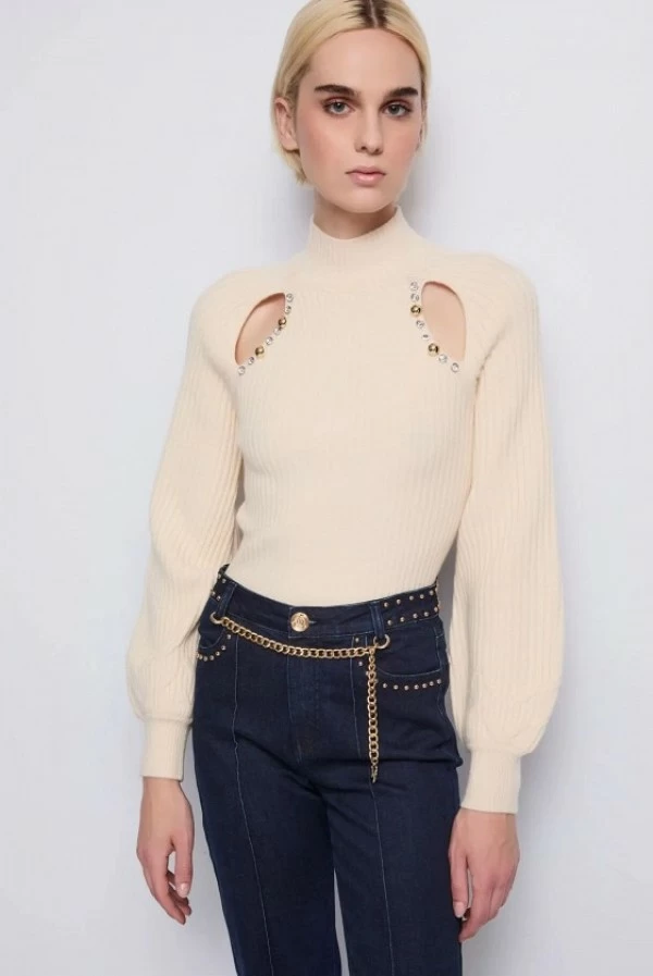 jersey lana acanalado beige denny rose