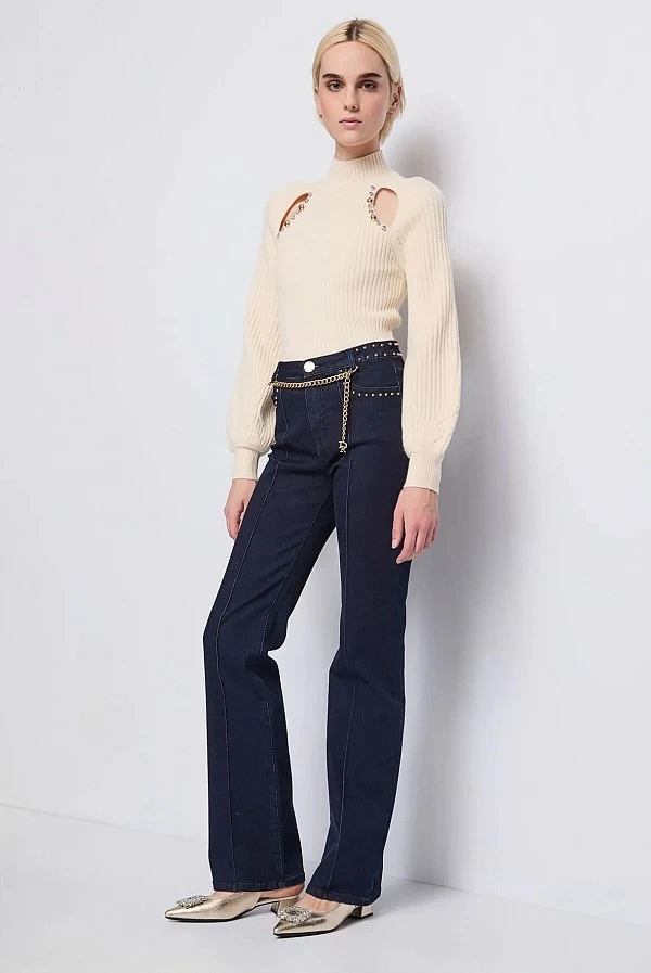 jersey lana acanalado beige denny rose