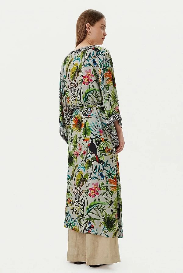 Kaftán Kimono Largo Étnico Floral Lola Casademunt