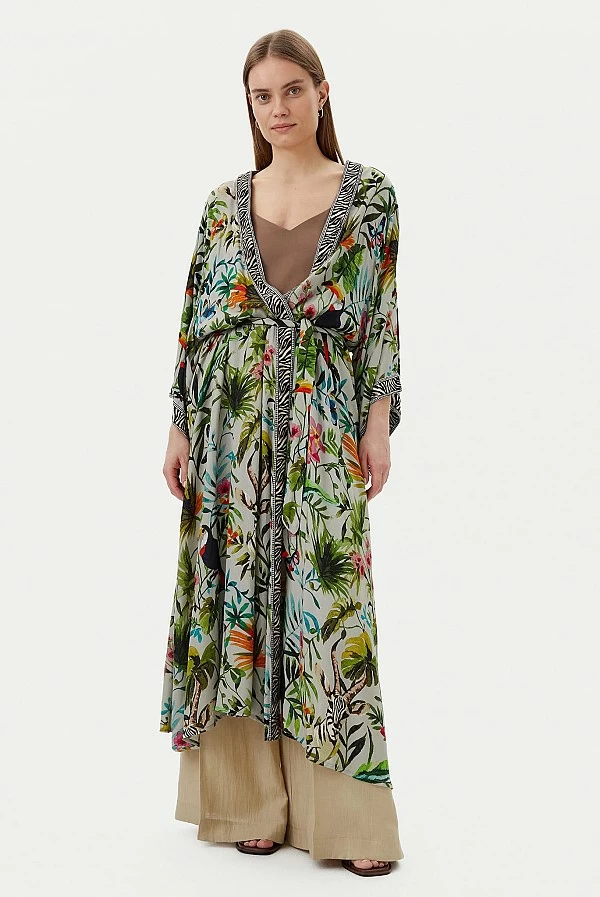 Kaftán Kimono Largo Étnico Floral Lola Casademunt