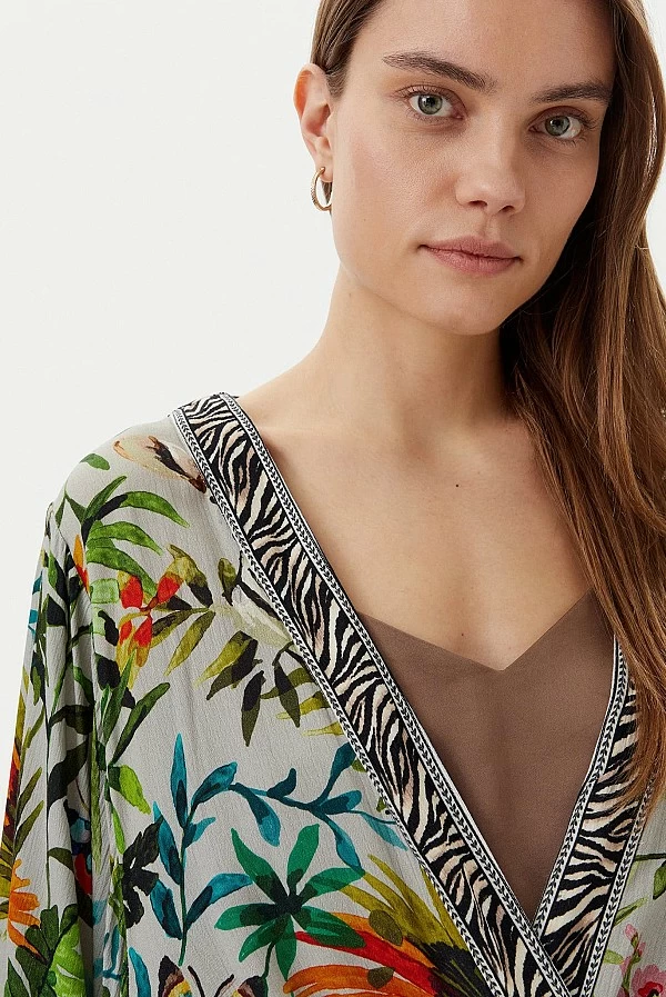 Kaftán Kimono Largo Étnico Floral Lola Casademunt