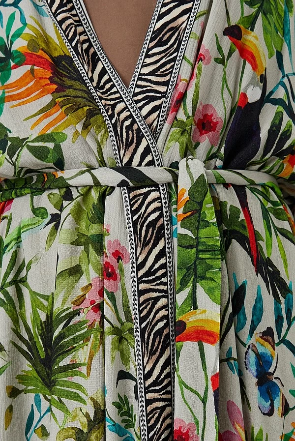 Kaftán Kimono Largo Étnico Floral Lola Casademunt