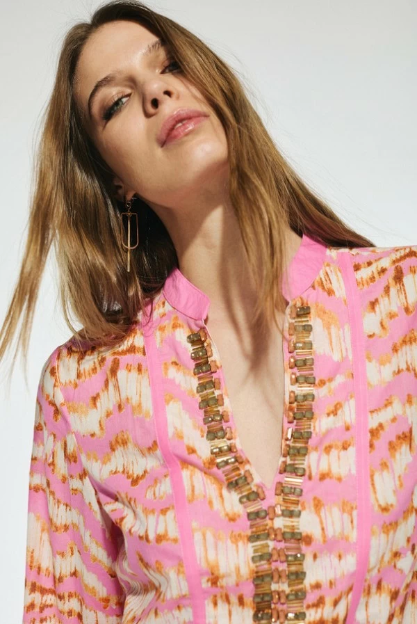 Kurta Camisola con Detalles de Piedras Lola Casademunt