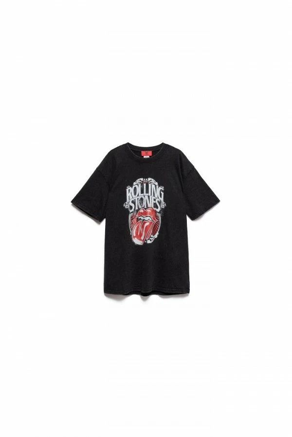 Maxi Camiseta Negra Rolling Stones Aniye By