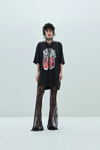 Maxi Camiseta Negra Rolling Stones Aniye By