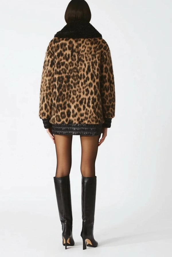 Maxi chaqueta bomber Nenette animal print