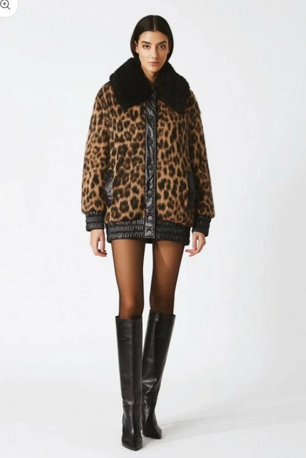 Maxi chaqueta bomber Nenette animal print