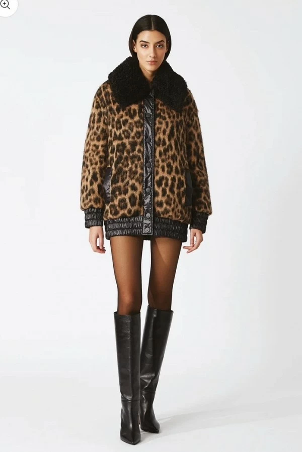 Maxi chaqueta bomber Nenette animal print