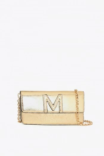 Mini Bandolera Dorada con Logo M en Relieve