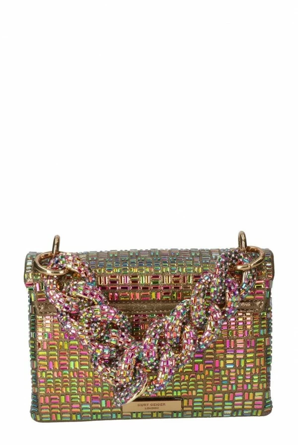 Mini bolso de cristales dorados Kensington Kurt Geiger