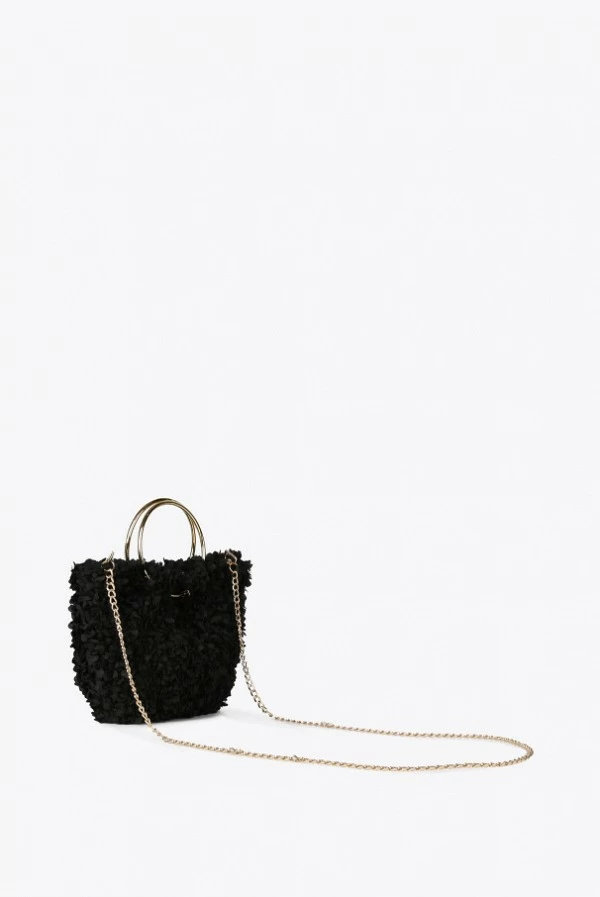 Mini bolso floral con asas metálicas y bandolera lola casademunt