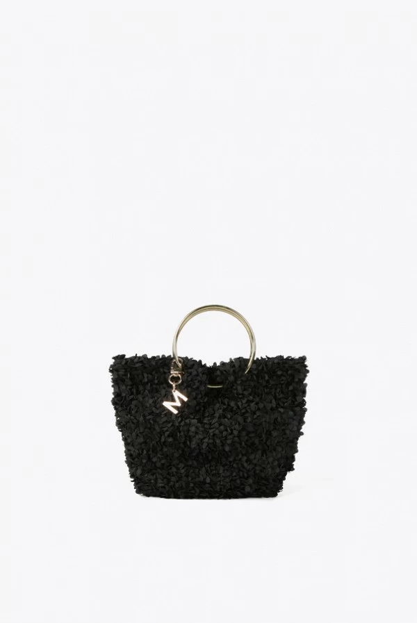 Mini bolso floral con asas metálicas y bandolera lola casademunt