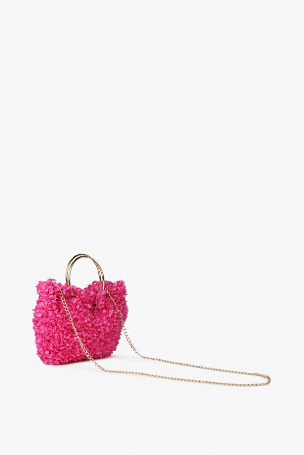 Mini bolso floral con asas metálicas y bandolera lola casademunt