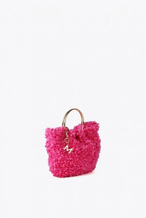 Mini bolso floral con asas metálicas y bandolera lola casademunt