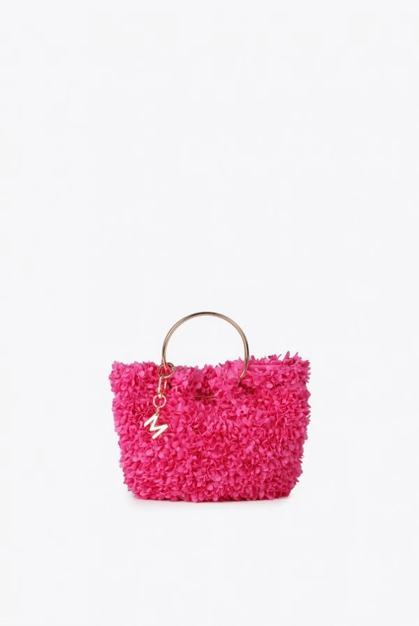 Mini bolso floral con asas metálicas y bandolera lola casademunt