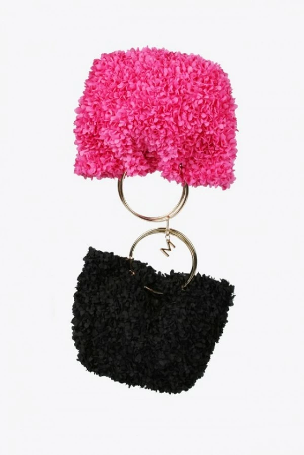 Mini bolso floral con asas metálicas y bandolera lola casademunt