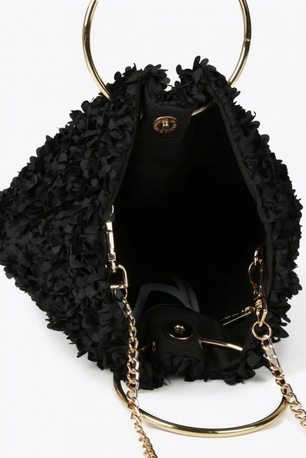 Mini bolso floral con asas metálicas y bandolera lola casademunt