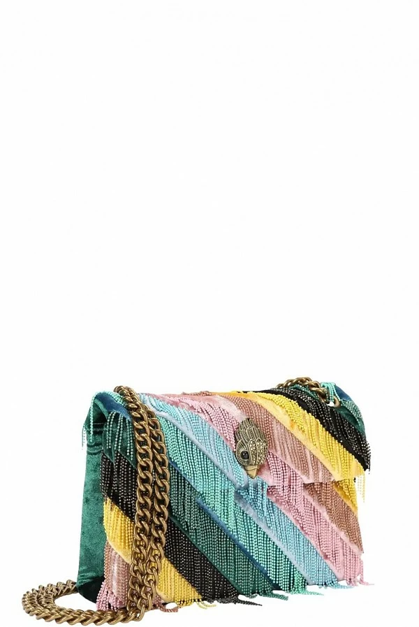 Mini Bolso Kurt Geiger Kensington Fringes Multicolor en Terciopelo