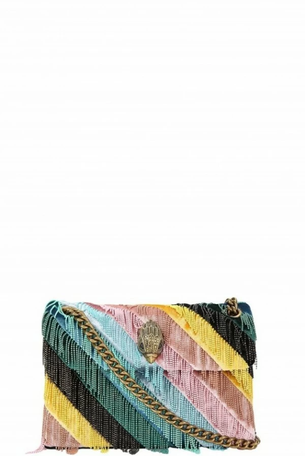 Mini Bolso Kurt Geiger Kensington Fringes Multicolor en Terciopelo