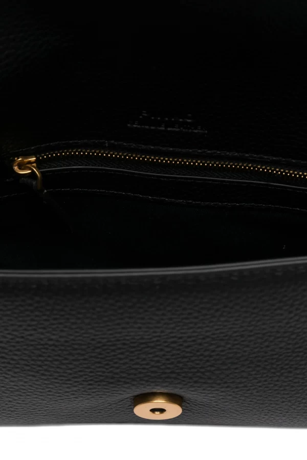Mini bolso negro Love One Slouchy de PINKO con hebilla dorada