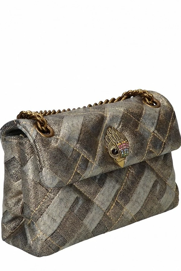 Mini bolso tejano dorado satinado Kurt Geiger