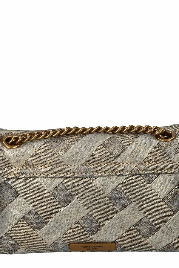 Mini bolso tejano dorado satinado Kurt Geiger