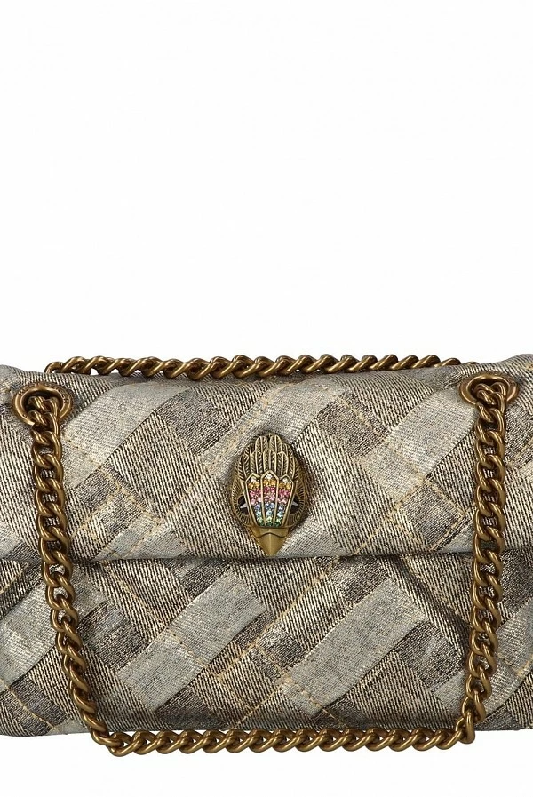 Mini bolso tejano dorado satinado Kurt Geiger