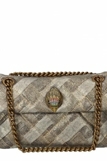 Mini bolso tejano dorado satinado Kurt Geiger