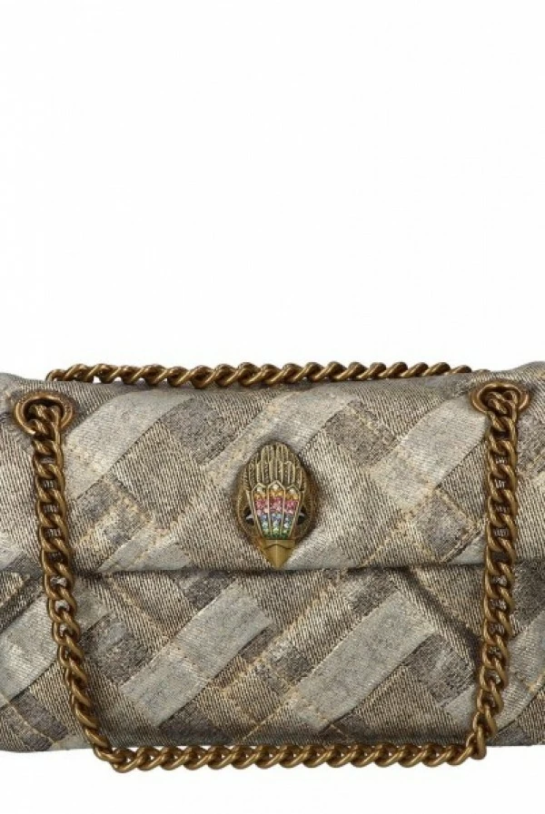 Mini bolso tejano dorado satinado Kurt Geiger
