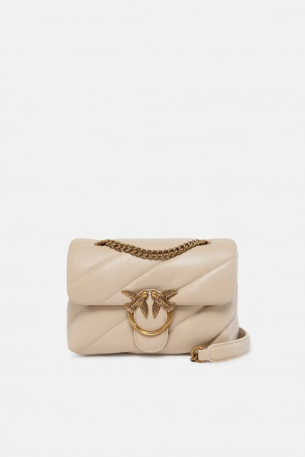 Mini Love Bag Puff Maxi Quilt pinko marron claro