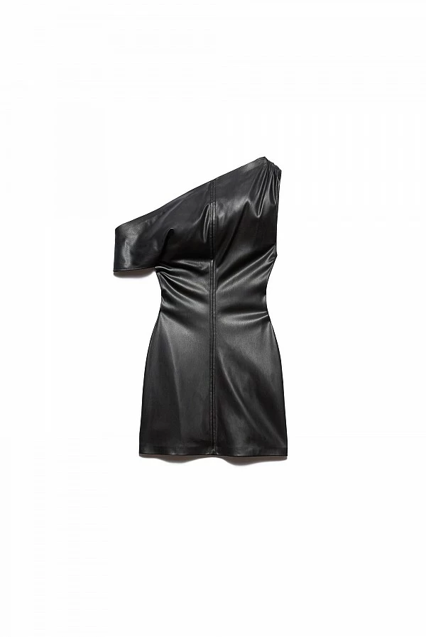 mini vestido ecopiel color Moka aniye by