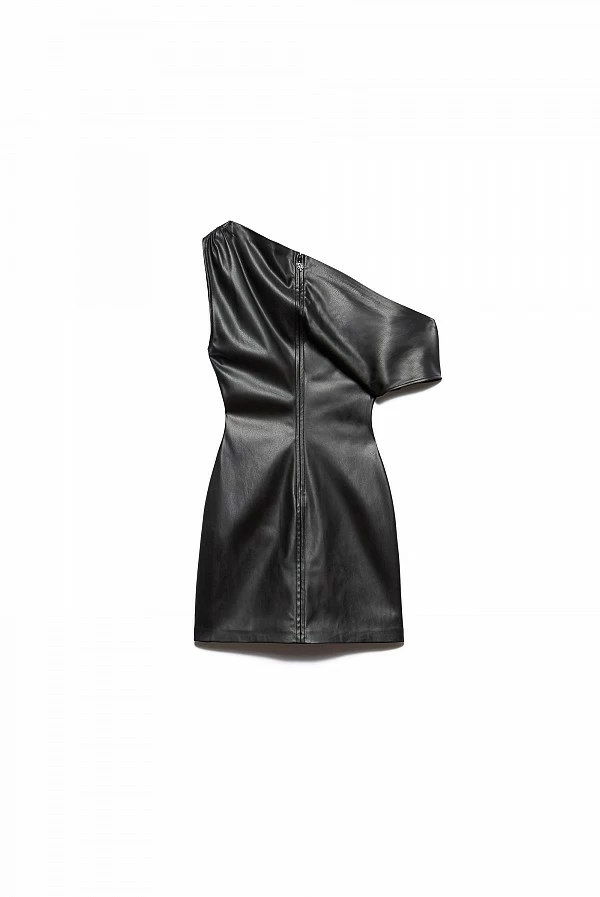 mini vestido ecopiel color Moka aniye by