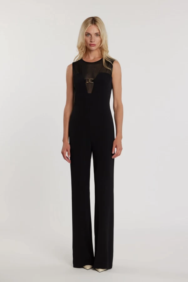 Mono Largo AUDRAN con Escote Corazón e Insertos de Tul