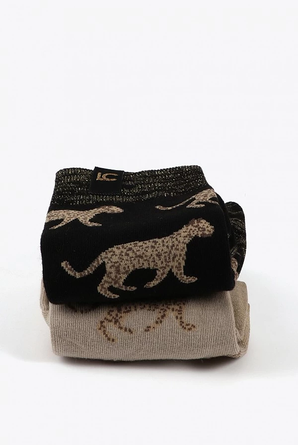 Pack de Calcetines Leopardo – 2 Pares en Negro y Beige lola casademunt