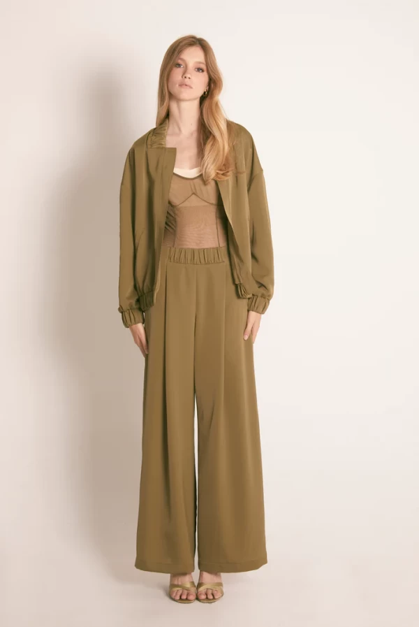 Pantalon ancho verde kaki masavi