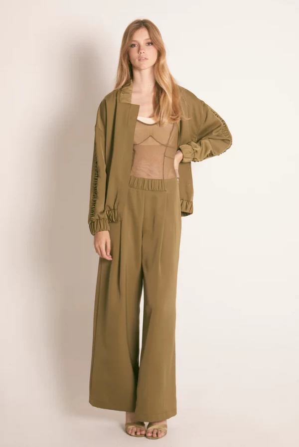 Pantalon ancho verde kaki masavi
