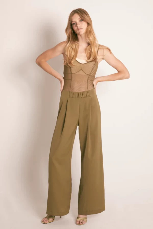 Pantalon ancho verde kaki masavi