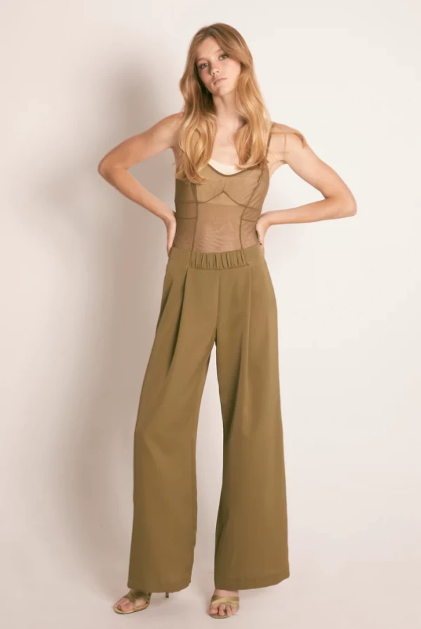 Pantalon ancho verde kaki masavi