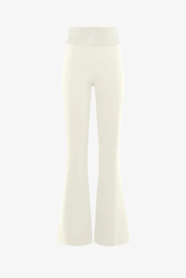 pantalon blanco cintura strass alma sanchez