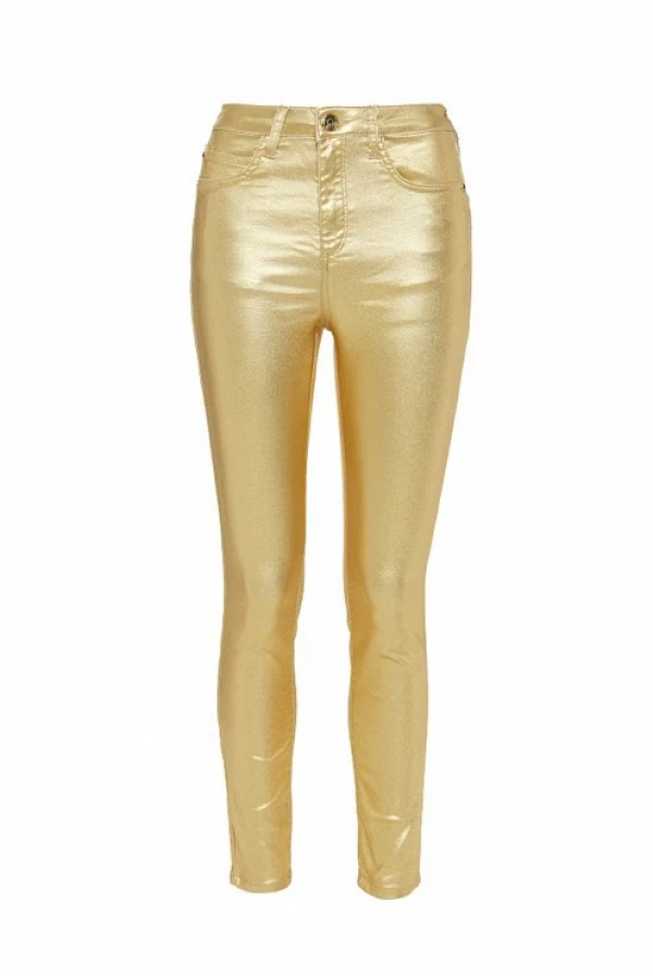 Pantalón BSB dorado Selena Jeans skinny tiro medio