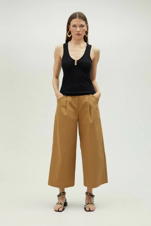 Pantalón Camel Wide Leg Lola Casademunt