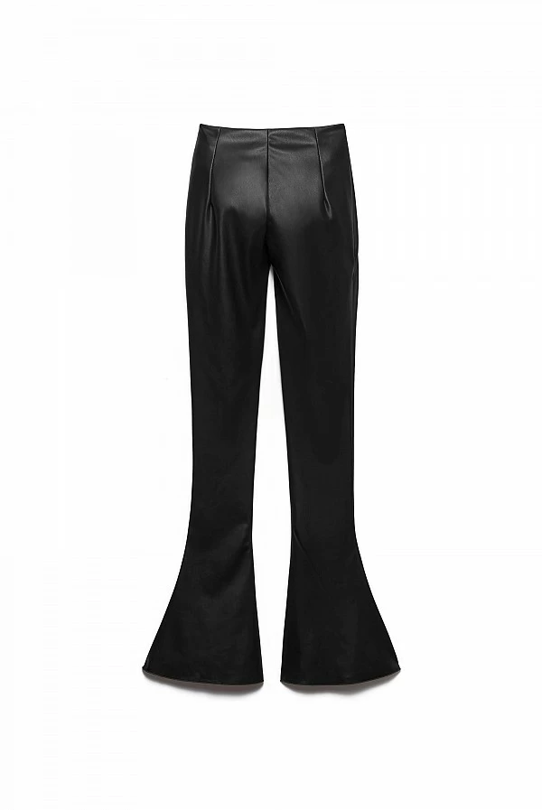 pantalon campana ecopiel marron aniye by carly