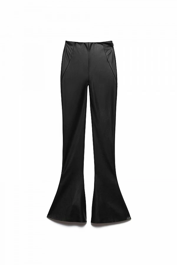 pantalon campana ecopiel marron aniye by carly
