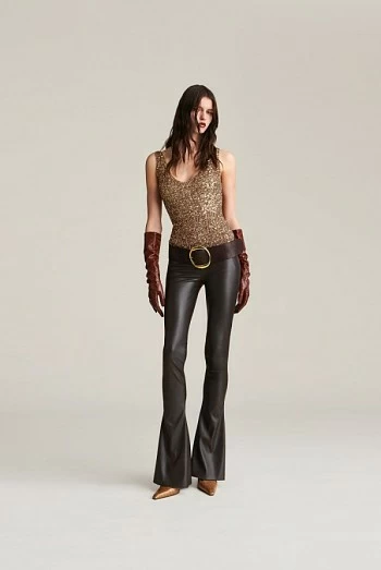 pantalon campana ecopiel marron aniye by carly pantalon campana ecopiel marron aniye by carly