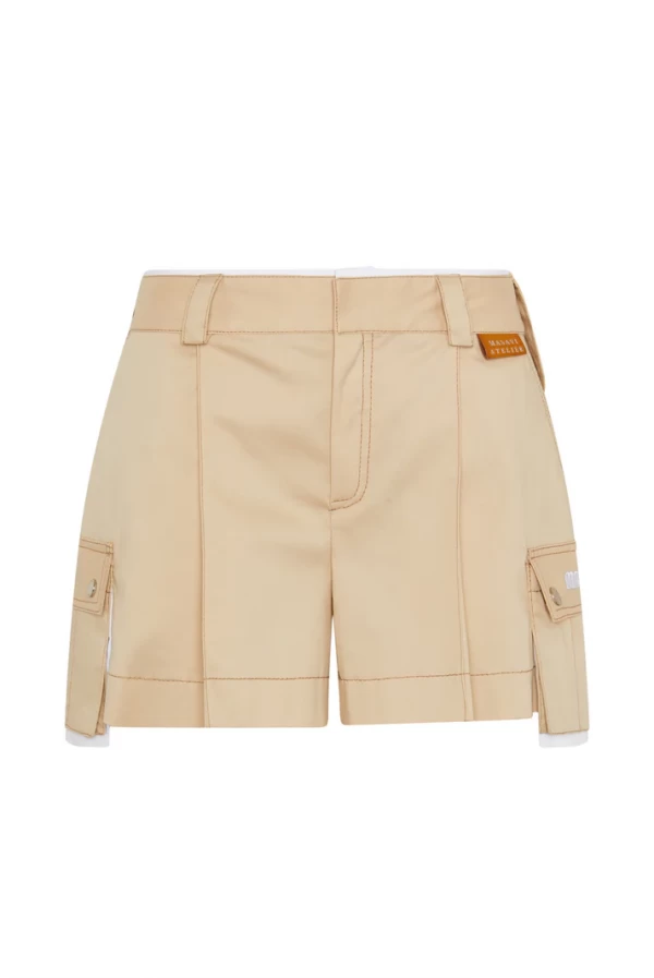 Pantalón Corto de Sarga Camel de Masavi
