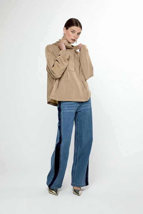 Pantalón Denim con Detalles de Terciopelo lola casademunt