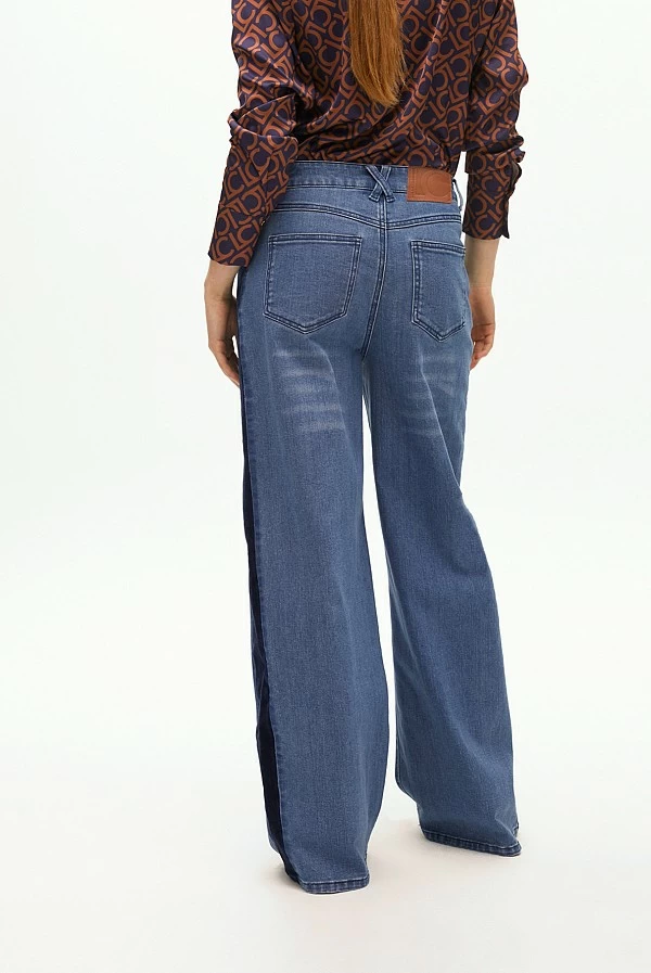 Pantalón Denim con Detalles de Terciopelo lola casademunt