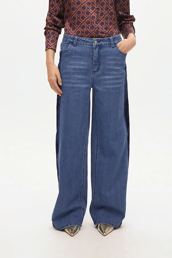 Pantalón Denim con Detalles de Terciopelo lola casademunt