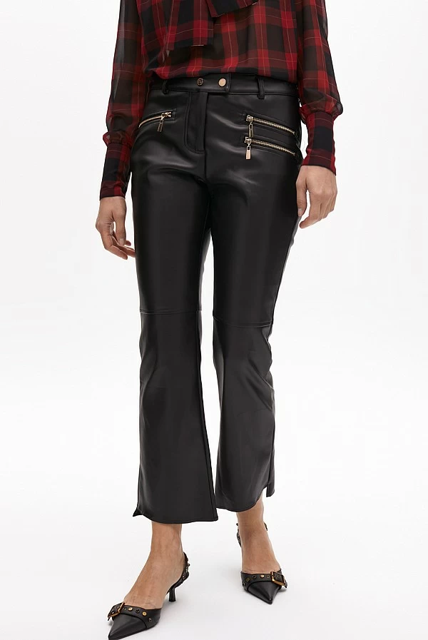 pantalón-efecto-piel - pantalón-mujer-cremalleras - pantalón-entallado-mujer - pantalón-cuero-sintét