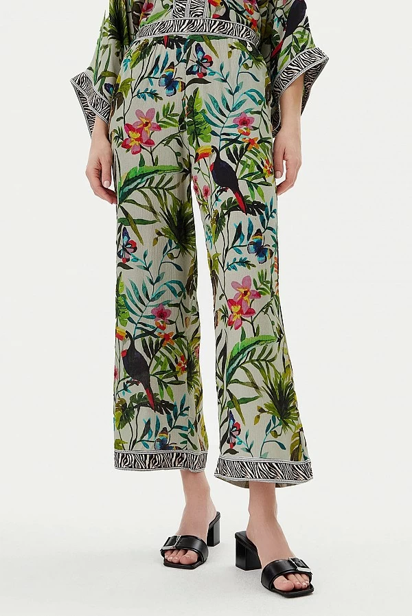 Pantalón Étnico con Estampado Floral Lola Casademunt